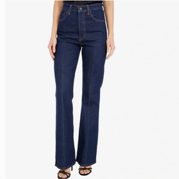 NWT Levi’s High Rise Dark Wash Ribcage Bootcut Jeans - Picture 4 of 9